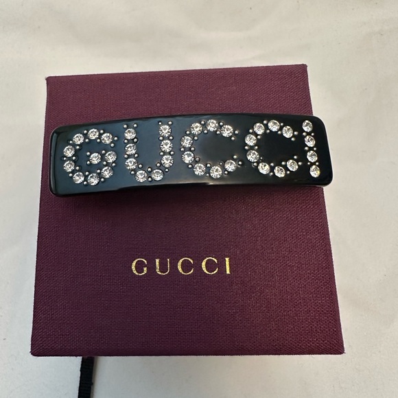 100% Authentic GUCCI Crystal Hair Barrette - Picture 2 of 5
